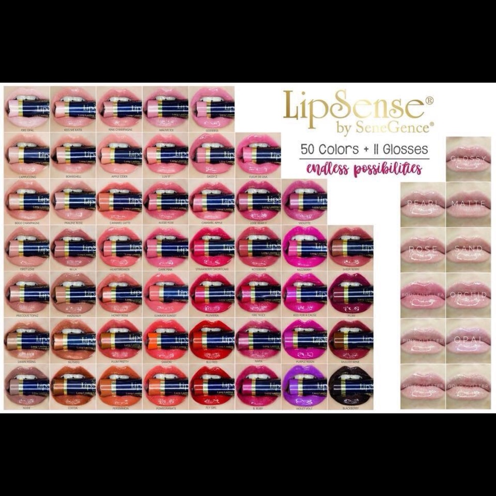 Lipsense Colors and Gloss